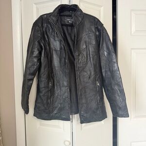 Women's Black Leather Jacket by Junction West